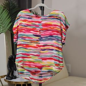 Joseph A. Sheer Multicolored Blouse